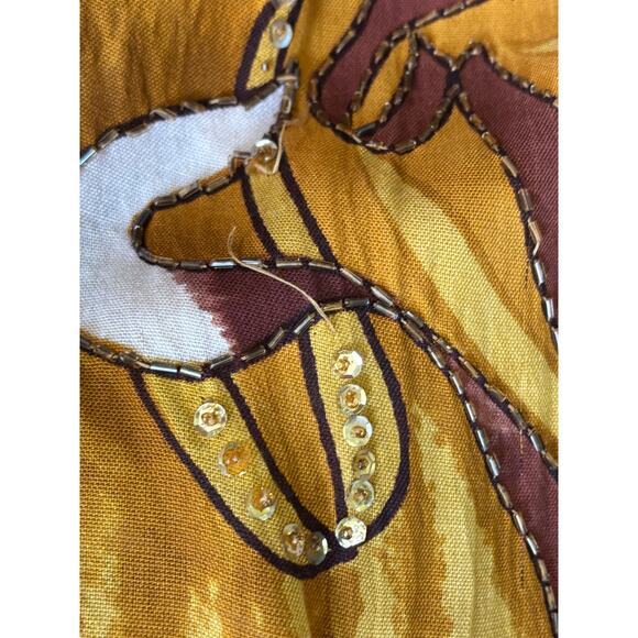 Erika Brooke gold/brown kaftan, statement, global artisan, ethnic, bohemian - Picture 6 of 9